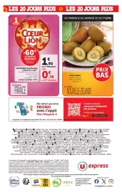 Catalogue U Express page 16: KIWI JAUNE €2,00, Coeur de Lion Camembert €2,73