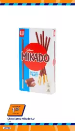Folheto Action semana 40 Página 8: Por unidade 159 21.2/kg 1.89 LU ghien MIKADO CHOCOLAT AU LAIT 2597 500 kJ 119 kcal