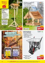 Netto Marken-Discount Prospekt Seite 14: Vogelhaus geflammt dobar €29,99, Bauschubkarre GARMIO €54,99