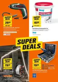 OBI Prospekt Seite 10: Knauf Rotband Flächenspachtel Plus €41,99, Bosch Akkuschrauber-Set „Flexi IXO 7“ €29,99
