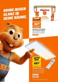 OBI Prospekt Seite 9: Alpina Wand- und Deckenfarbe „DIN-EN Innenfarbe Jubiläum“ €34,99, OSRAM LED-Panel EASYFIX €49,99