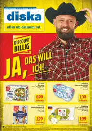 Diska Prospekt woche 41 Seite 1: Gut & Günstig Joghurt nach Griechischer Art €1,39, Tafelbirnen "Williams Christ" €1,99