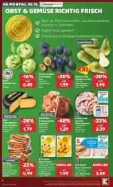 Kaufland Prospekt Seite 2: KLÜMPER Schwarzwälder Schinken €1,29, K-PURLAND Kasseler Minutenbauch €2,29