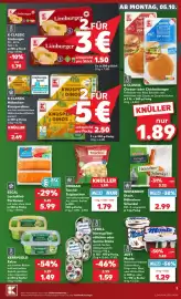 Kaufland Prospekt Seite 3: WIESENHOF Hähnchen-Schenkel €2,99, DOVGAN Taschki Teigtaschen €1,79