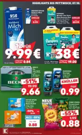 Kaufland Prospekt Seite 7: BECK'S Pils oder Gold €9,66, DUSCHDAS Duschgel €0,99