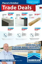 Chamberlain catalogue Page 1: STRUCTURAL PINE €1.060,00, Tapered Edge Drywall Board €305,00