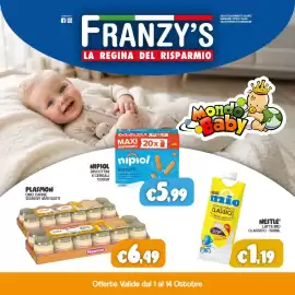 Volantino Franzy's Pagina 1: SEGUICI SU fo FRANZY'S LA REGINA DEL RISPARMIO NIPIOL BISCOTTINI 6 CEREALI 1330GR MAX! 29x