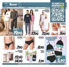Volantino Iper Super Conveniente Pagina 23: Pompea Pigiama uomo-donna €17,90, Cotonella midi donna €8,90