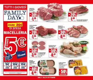 Volantino Il Gigante Pagina 8: Polpa magra a pezzi di bovino adulto €1,30, Amadori Buona Domenica ricette assortite €6,99