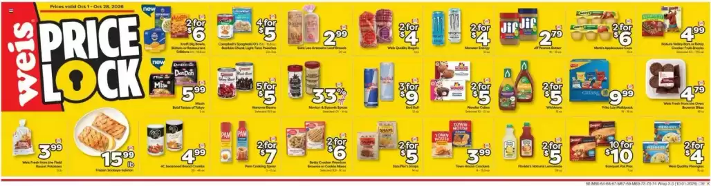 Weis Markets weekly ad Page 2: Betty Crocker Premium Brownie or Cookie Mixes €6,00, Banquet Pot Pies €10,00