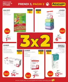 Volantino Arcaplanet Pagina 7: Tappetini igienici cane Lovedì €7,98, Multifit mix snack €0,91