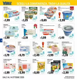Volantino Hurrà Pagina 12: Yogurt Bifidus Fibre Avena Noci, Cereali €1,29, Yogurt alla Greca Zymil €0,65