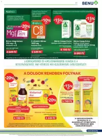 Benu Gyógyszertárak akciós újság Oldal 11: C-vitamin Béres €5.549,00, Béres csepp extra €4.199,00