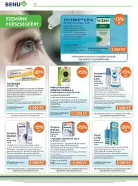 Benu Gyógyszertárak akciós újság Oldal 14: Makula komplex €11.299,00, Ocutears hydro+ €3.849,00