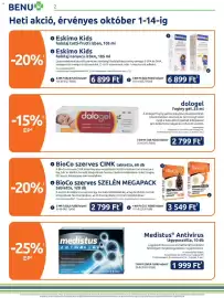 Benu Gyógyszertárak akciós újság Oldal 2: Medistus antivirus €1.999,00, Dologel fogíny gél €2.799,00