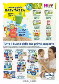 Volantino B di Bimbi Pagina 25: Omogeneizzati pesce Mellin €2,99, Omogeneizzati carne vari gusti €2,99