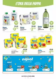 Volantino B di Bimbi Pagina 26: Merenda lattea Nestlé €2,99, Humana Amorosa acqua oligominerale €1,19