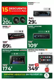 Folleto Feu Vert Página 10: Radio JVC KD-X282BT €89,95, Caliber radio RMD035 €29,95