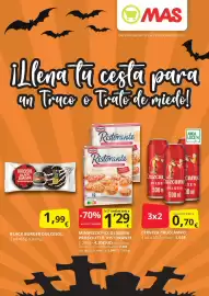 Folleto Supermercados MAS Página 1: Cruzcampo - cerveza €0,70, Dulcesol - black burger €1,99
