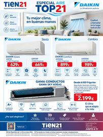 Catálogo Tien 21 Página 8: Daikin comfora axd25a €899,00, Daikin gama conductos gama sky ideas €2.199,00