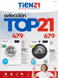 Catálogo Tien 21 Página 1: Bosch lavadora €479,00, Bosch secadora WQG243DOES €679,00