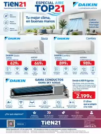 Catálogo Tien 21 Página 8: Daikin comfora axd25a €899,00, Daikin gama conductos gama sky ideas €2.199,00