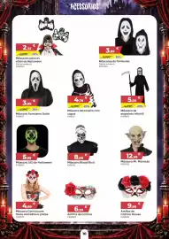 Catálogo Toys R Us Página 10: Máscara Fantasma Susto €3,99, Máscara Catrina com flores vermelhas e pretas €4,99