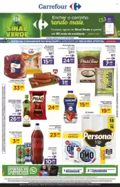 Folheto Carrefour semana 40 Página 1: SINAL VERDE Carrefour Encher o carrinho rende mais. ($) Cash Bak Compre agora no Sinal
