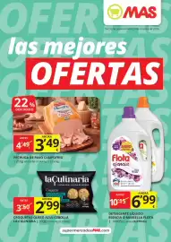 Folleto Supermercados MAS Página 1: Flota esencia €6,99, Pavofrio pechuga de pavo €3,49