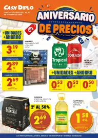 Folleto CashDiplo Página 1: Dorada Especial la Original €2,69, Tropical/Dorada cerveza €0,50