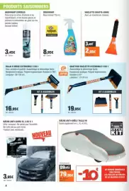 Catalogue Autobacs page 4: GRATTOIR RACLETTE EXTENSIBLE 3 EN 1 €19,95, OTOKIT Bâche anti-grêle €79,95