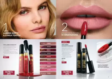 Catalogo Avon Pagina 3: 4 LABBRA MATTE A LUNGA TENUTA TINTA LABBRA POWER STAY Applica sulle labbra per un risultato intenso