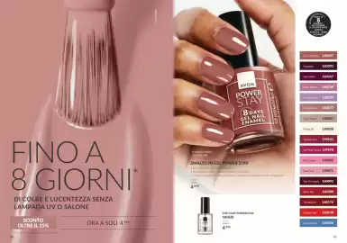 Catalogo Avon Pagina 31: Smalto in gel Power Stay €4,99, Laccetto Couture Rose €4,99