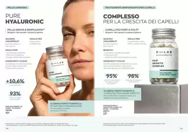 Catalogo Avon Pagina 70: Pure Hyaluronic D-Lab €40,00, Complesso per la crescita dei capelli D-Lab €22,00