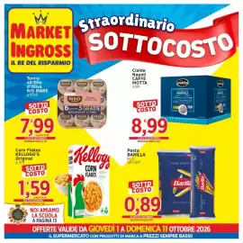 Volantino Market Ingross Pagina 1: Pasta Barilla €0,89, Cialde Napoli Caffè Motta €8,99