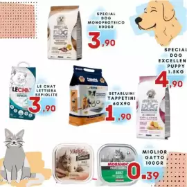 Volantino Ferdico Pagina 11: Special Dog Excellence Monoproteico €3,90, Le Chat lettiera sepiolite €3,90