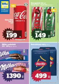 Family Diszkont akciós újság hét 40 Oldal 1: Hell energiailat €149,00, Barilla maccheroni €499,00