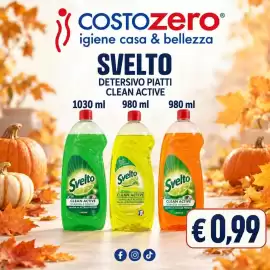 Volantino Costo Zero Pagina 2: Svelto Detersivo Piatti Clean Active €0,99