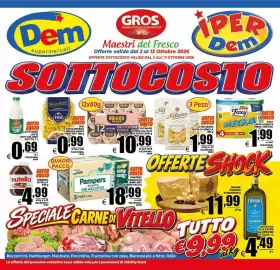 Volantino DEM Pagina 1: Foxy carta igienica mega €1,99, La Molisana pasta di semola €1,99