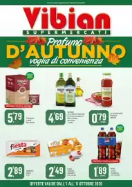 Volantino Vibian Pagina 1: Toraldo caffè forte & cremoso €5,79, Monini olio extra vergine di oliva classico €4,69
