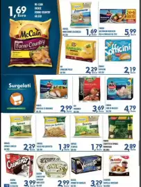 Volantino Orizzonte Supermercati Pagina 12: Findus Bastoncini Merluzzo €5,99, Findus Ciuffetti di Spinaci Primavera €2,89