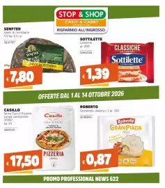 Volantino Stop&Shop Pagina 1: Roberto Granpiada classica €0,87, Casillo farina Tipo 0 Pizzeria Lunga Lievitazione €17,50