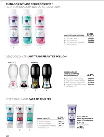 Catálogo Avon Página 160: Avon care intimate €5,99, Avon creme para pés €6,99
