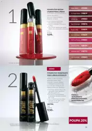 Catálogo Avon Página 19: Avon power stay hydrating lip shot €9,50, Avon power stay batom líquido para lábios €9,99