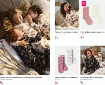 Catálogo Pepco Página 2: Pack de 2 pares de mejas de c €4,00, Pijama de menino em veludo €7,00