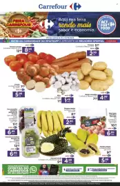 Folheto Carrefour Página 1: Maçã gala €6,99, Tomate carmim €8,99
