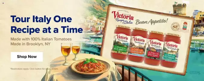 Stop&Shop weekly ad week 40 Page 7: Η Vouria Tour Italy One Recipe at a Time Made with 100% Italian Tomatoes Made in