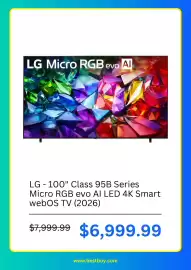 Best Buy weekly ad Page 3: Lg 100" class 95b series micro rgb evo ai led 4k smart webos tv €6.999,99