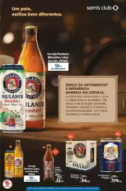 Folheto Sam's Club Página 2: Um país, estilos bem diferentes. Cerveja Paulaner, PAULAN Weissbier, Lata/ Garrafa, 500ml. 15%