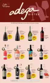 Encarte Bistek Supermercados Página 1: Vinho italiano bellamico €39,95, Espumante brasileiro luiz argenta jovem €69,95